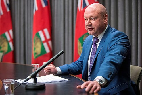 MIKAELA MACKENZIE / WINNIPEG FREE PRESS

Dr. Brent Roussin, chief provincial public health officer, speaks to media about COVID-19 after a state of emergency was announced at the Manitoba Legislative Building in Winnipeg on Friday, March 20, 2020. 
Winnipeg Free Press 2020