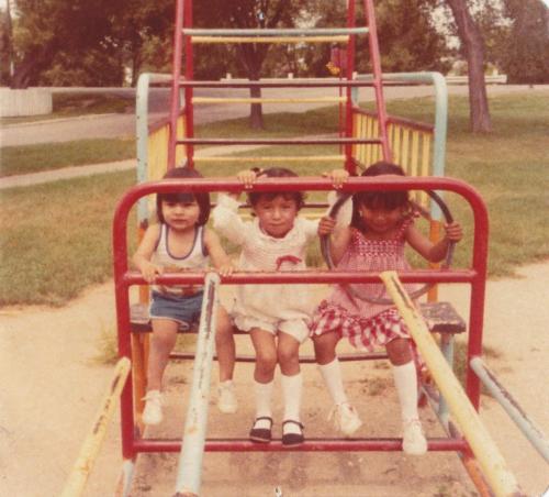 The childhood photo: ¤Kelly Morrisseau, right, as a young child in Winnipeg with her cousin and best friend, Roxanne Morrisseau, and her brother, Farrell. winnipeg free press