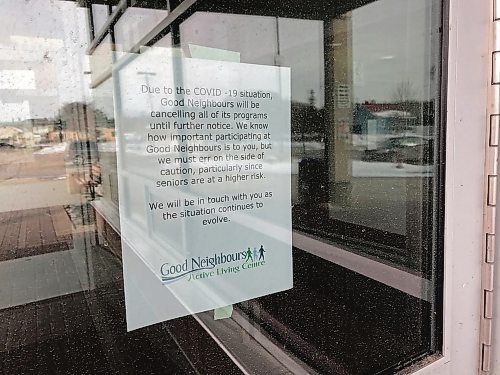 Canstar Community News The Bronx Park Community Centre and Good Neighbours Active Living Centre (720 Henderson Hwy.) are both closed until further notice in reaction to the COVID-19 pandemic. (SHELDON BIRNIE/CANSTAR/THE HERALD)
