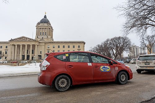 JESSE BOILY / WINNIPEG FREE PRESS
Taxis lined up in front of the Manitoba Legislative Building in memorial to Balvir Singh Toor on Tuesday, March 24, 2020. Toor was killed in an attack last week.
Reporter: