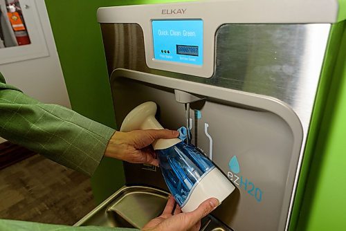 JESSE BOILY / WINNIPEG FREE PRESS
Kevin Shale fills his product Enozo that turns ordinary tap water into sanitizer on Tuesday, March 24, 2020. Enozo is being sold around the world and has seen a large increase in sales in China, said Shale. 
Reporter: Martin Cash
