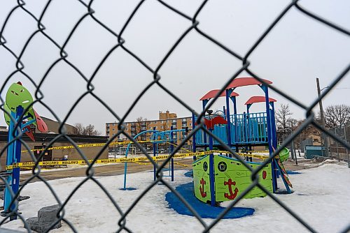 JESSE BOILY / WINNIPEG FREE PRESS
The playground at St, John Brebeuf School has its playground taped off discouraging people from using it on Tuesday, March 24, 2020.
Reporter:
