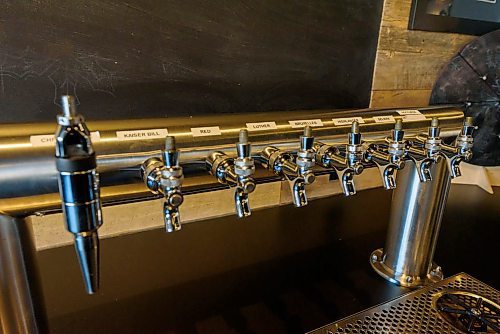 JESSE BOILY / WINNIPEG FREE PRESS
The empty taps at the Stone Angel Brewing Co. on Wednesday, March 25, 2020. Paul Clerkin, and owner, has closed their dining room and are only open for retail sales of their beer. He said that on a normal Wednesday afternoon the bar would be lined with patrons.
Reporter: Ben Sigurdson