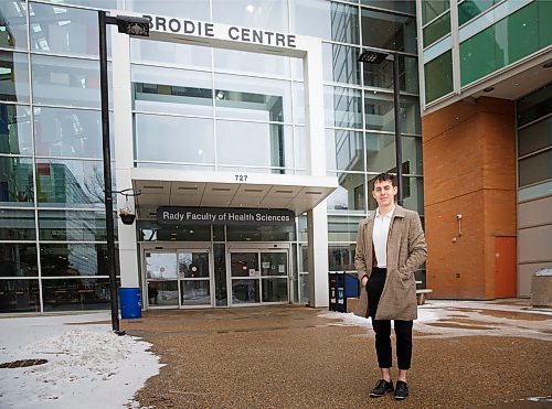MIKE DEAL / WINNIPEG FREE PRESS
Second-year med student Juan Mohadeb, stands outside the Brodie Centre at the HSC. He was supposed to be relaxing during spring break. Then COVID 19 broke out. The trip was canceled. And healong with hundreds of other students in the health care fieldwere put to work as volunteers.
Hes at the testing centres screening people for entry and at the HSC explaining to visitors why they cant visit. 
200326 - Thursday, March 26, 2020.
See Ben Waldman saturday feature