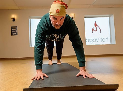 JESSE BOILY / WINNIPEG FREE PRESS
Reid Davies poses for a portrait at his yoga studio on Friday, March 27, 2020. Davies recently bought two yoga studios in January. He now is finding different alternatives like online classes for his clients. 
Reporter: Martin Cash