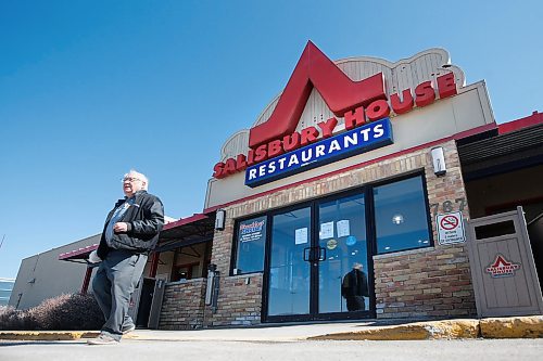 JOHN WOODS / WINNIPEG FREE PRESS
After enjoying his lunch Ted Marcinkowsky leaves a Salisbury House restaurant on Leila in Winnipeg Sunday, March 29, 2020. Sals will be closing its dining room after the dinner service tonight.

Reporter: Allen