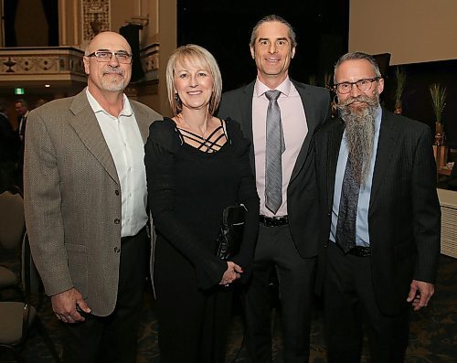 JASON HALSTEAD / WINNIPEG FREE PRESS

From left, Randy Michalkow and Sandra Currie (Lakeview Management) with the event auction team, Tim Banera and Murray Lowes at the seventh annual Ball for the Brave in support of Cvet's Pets Helping Vets at the Metropolitan Entertainment Centre on March 5, 2020. (See Social Page)