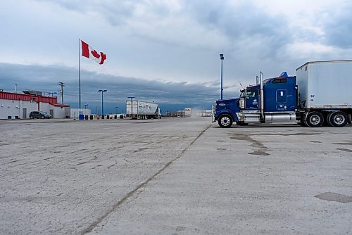 JESSE BOILY / WINNIPEG FREE PRESS
Russ Morris, a long haul truck driver, stops in Headingley on his way to Swift Current on Wednesday, April 1, 2020. Morris said said that the roads have been a lot less busy since the pandemic. 
Reporter:Martin Cash