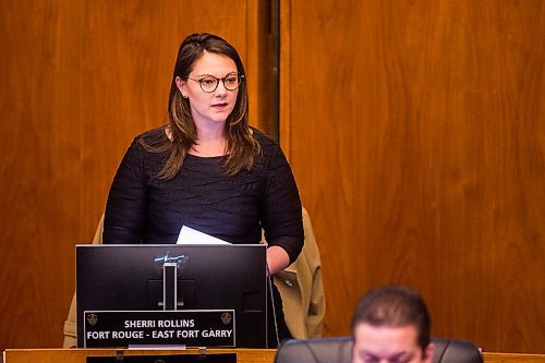 MIKAELA MACKENZIE / WINNIPEG FREE PRESS

Councillor Sherri Rollins speaks at a special meeting of city council at City Hall in Winnipeg on Friday, April 3, 2020. For Joyanne story.
Winnipeg Free Press 2020