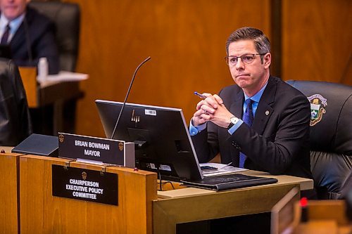 MIKAELA MACKENZIE / WINNIPEG FREE PRESS

Mayor Brian Bowman listens at a special meeting of city council at City Hall in Winnipeg on Friday, April 3, 2020. For Joyanne story.
Winnipeg Free Press 2020