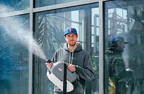 RUTH BONNEVILLE  /  WINNIPEG FREE PRESS 

 BIZ - North Forge, disinfecting spraying machines

Photo of  Matt Olson, "entrepreneur-in-residence" at North Forge, tests out his newly acquired Ultra low volume cold fogger, which is also known as a industrial-strength disinfecting spraying machine on Monday,

Story.  Matt Olson, is the "entrepreneur-in-residence" at North Forge. On Friday he took delivery of 10 industrial-strength disinfecting spraying machines (that he ordered six weeks ago when it sounded like virus disinfecting would be a thing). Now these machines are way more expensive and much harder to order. (Olson had them shipped from South Korea). He's not certain yet who will use them our how they will be deployed.

Martin Cash story


April 6th,   2020
