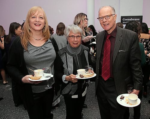JASON HALSTEAD / WINNIPEG FREE PRESS

From left, Shandi Strong, Naomi Gerrard and Jon Gerrard (MLA for River Heights) at the Women, Wine and Food for International Women's Day event hosted by the Women's Health Clinic at the Manitoba Museums Alloway Hall on March 7, 2020. (See Social Page)