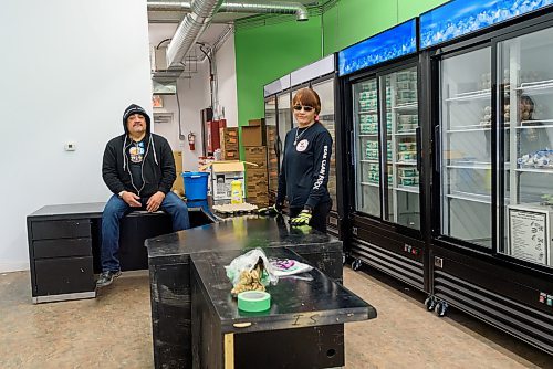 JESSE BOILY  / WINNIPEG FREE PRESS
James Favel and Shannon Moar at the Bear Clans new building which will be better supplied with industrial fridges and more space for the food bank on Tuesday. 
Reporter: Eva Wasney