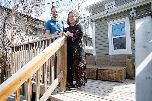 JOHN WOODS / WINNIPEG FREE PRESS
Newlyweds Janelle and Chris Malkiewicz are looking at this COVID-19 isolation as marriage boot camp and are photographed in their backyard in Winnipeg Tuesday, April 7, 2020. 

Reporter: Zoratti