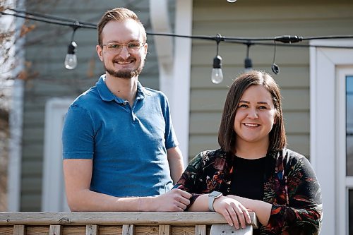 JOHN WOODS / WINNIPEG FREE PRESS
Newlyweds Janelle and Chris Malkiewicz are looking at this COVID-19 isolation as marriage boot camp and are photographed in their backyard in Winnipeg Tuesday, April 7, 2020. 

Reporter: Zoratti