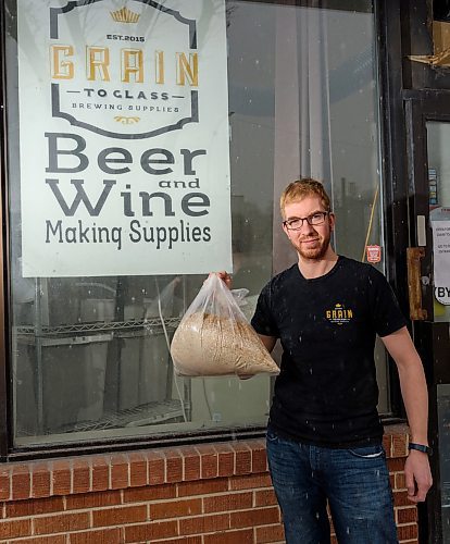 JESSE BOILY / WINNIPEG FREE PRESS
Paul Tower, the owner of Grain to Glass has seen an increase in sales for home brewing kits during the pandemic, poses for a portrait out side his buisness on Wednesday. Wednesday, April 8, 2020.
Reporter: Ben Sigurdson