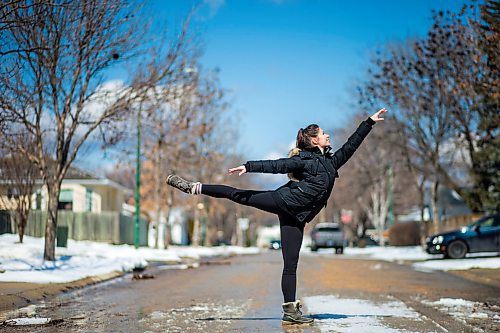 MIKAELA MACKENZIE / WINNIPEG FREE PRESS

Royal Winnipeg Ballet company dancer Jaimi Deleau poses for a portrait outside of her parent's house in Westwood in Winnipeg on Wednesday, April 8, 2020.
Winnipeg Free Press 2020