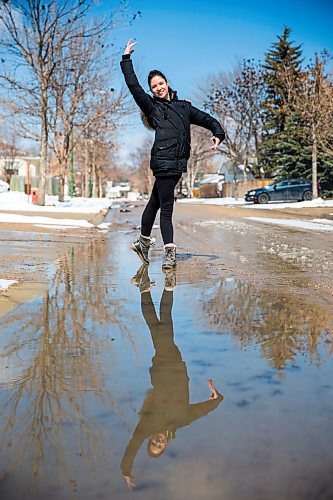 MIKAELA MACKENZIE / WINNIPEG FREE PRESS

Royal Winnipeg Ballet company dancer Jaimi Deleau poses for a portrait outside of her parent's house in Westwood in Winnipeg on Wednesday, April 8, 2020.
Winnipeg Free Press 2020