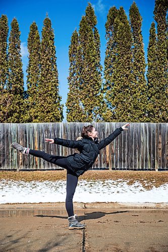 MIKAELA MACKENZIE / WINNIPEG FREE PRESS

Royal Winnipeg Ballet company dancer Jaimi Deleau poses for a portrait outside of her parent's house in Westwood in Winnipeg on Wednesday, April 8, 2020.
Winnipeg Free Press 2020