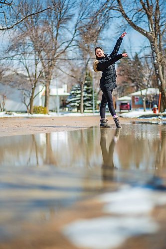 MIKAELA MACKENZIE / WINNIPEG FREE PRESS

Royal Winnipeg Ballet company dancer Jaimi Deleau poses for a portrait outside of her parent's house in Westwood in Winnipeg on Wednesday, April 8, 2020.
Winnipeg Free Press 2020