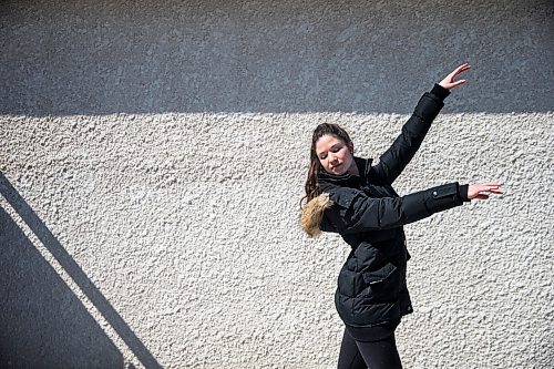 MIKAELA MACKENZIE / WINNIPEG FREE PRESS

Royal Winnipeg Ballet company dancer Jaimi Deleau poses for a portrait outside of her parent's house in Westwood in Winnipeg on Wednesday, April 8, 2020.
Winnipeg Free Press 2020