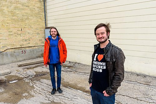JESSE BOILY  / WINNIPEG FREE PRESS
Joseph Keilty, left, and Bryce Koch, the founders of Project Safe Audience a harm reduction group that ensures party goers can party in a safe ways, pose for a portrait on Thursday. Thursday, April 9, 2020.
Reporter: Danielle Da Silva