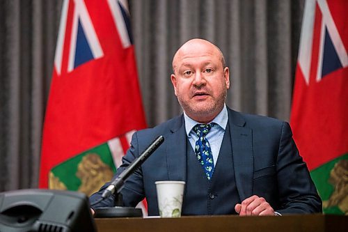 MIKAELA MACKENZIE / WINNIPEG FREE PRESS

Chief public health officer Dr. Brent Roussin speaks during his daily media briefing at the Manitoba Legislative Building in Winnipeg on Monday, April 13, 2020.
Winnipeg Free Press 2020