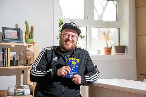 Mike Sudoma / Winnipeg Free Press
Deer and Almond Sous Chef, Stefan Lytwyn holds up a freshly bought box of Kraft Dinner, a food that Stefan doesnt eat often, but will always hold a nostalgic, soft spot in his heart.
April 14, 2020