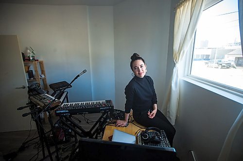 MIKAELA MACKENZIE / WINNIPEG FREE PRESS

Rayannah, the first musician in Manitoba Music's Live Streaming series, poses for a portrait in her home studio in Winnipeg on Wednesday, April 15, 2020. For Jen Zoratti story.
Winnipeg Free Press 2020