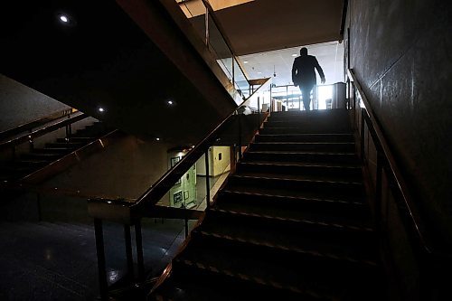 JOHN WOODS / WINNIPEG FREE PRESS
Mayor Brian Bowman heads to his office after announcing the City of Winnipegs employment plan going forward during a COVID-19 press conference at City Hall in Winnipeg Wednesday, April 15, 2020. 

Reporter: Pursaga