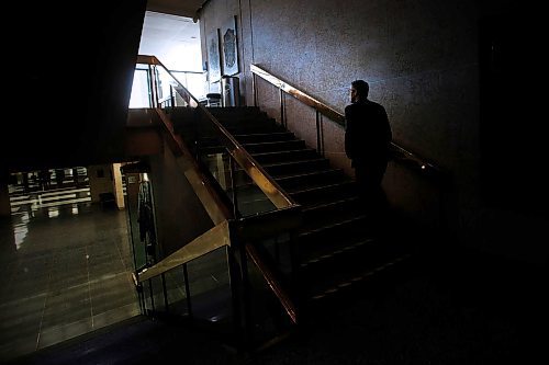 JOHN WOODS / WINNIPEG FREE PRESS
Mayor Brian Bowman heads to his office after announcing the City of Winnipegs employment plan going forward during a COVID-19 press conference at City Hall in Winnipeg Wednesday, April 15, 2020. 

Reporter: Pursaga