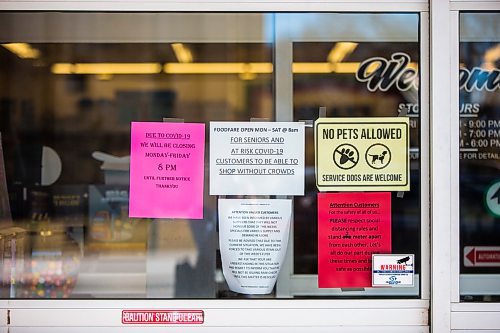 MIKAELA MACKENZIE / WINNIPEG FREE PRESS

Signage outside of the Food Fare on Maryland in Winnipeg on Thursday, April 23, 2020. For Malak Abas story.
Winnipeg Free Press 2020