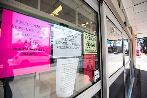 MIKAELA MACKENZIE / WINNIPEG FREE PRESS

Signage outside of the Food Fare on Maryland in Winnipeg on Thursday, April 23, 2020. For Malak Abas story.
Winnipeg Free Press 2020