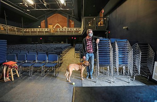 RUTH BONNEVILLE  /  WINNIPEG FREE PRESS 

ENT - WECC

West End Cultural Centre

Photo of the manager of the West End Cultural Centre, Jason Hooper with his dog Walter, among the empty seats of its music venue. 

For story about how music venues are enduring these tough times,  Hooper is thinking about raising funds via remote concerts to keep from diminishing its funding. 

See Randall King story

April 24th,  2020
