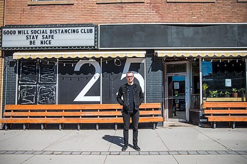 MIKAELA MACKENZIE / WINNIPEG FREE PRESS

David Schellenberg, one of the Good Will's co-owners as well as its talent buyer, poses for a portrait outside of the closed space in Winnipeg on Monday, April 27, 2020. For Jen Zoratti story.

Winnipeg Free Press 2020