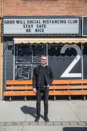 MIKAELA MACKENZIE / WINNIPEG FREE PRESS

David Schellenberg, one of the Good Will's co-owners as well as its talent buyer, poses for a portrait outside of the closed space in Winnipeg on Monday, April 27, 2020. For Jen Zoratti story.

Winnipeg Free Press 2020