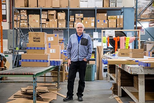 MIKAELA MACKENZIE / WINNIPEG FREE PRESS

Ken Walford of WR Display & Packaging poses for a portrait in their shipping area in Winnipeg on Tuesday, April 28, 2020. He has many customers who are small businesses; they are buying shipping supplies like crazy as they shift to deliveries, as well as some crowd-control bollards. For Dylan Robertson story.

Winnipeg Free Press 2020