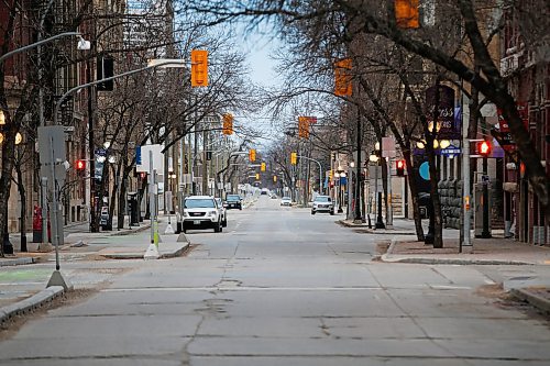 JOHN WOODS / WINNIPEG FREE PRESS
Light traffic on McDermot Tuesday, April 28, 2020. 

Reporter: Thorpe