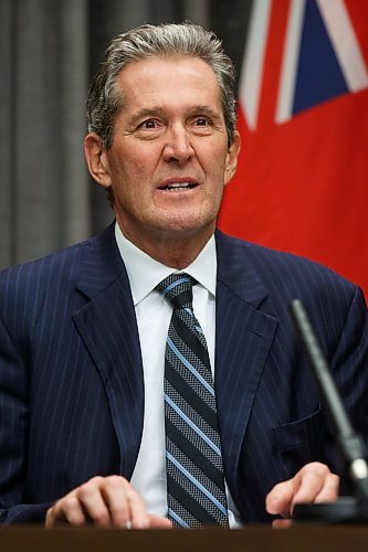 MIKE DEAL / WINNIPEG FREE PRESS
Premier Brian Pallister during his media conference in the Manitoba legislative building announcing his plan to start easing restrictions on businesses during the COVID-19 pandemic. 
200429 - Wednesday, April 29, 2020.