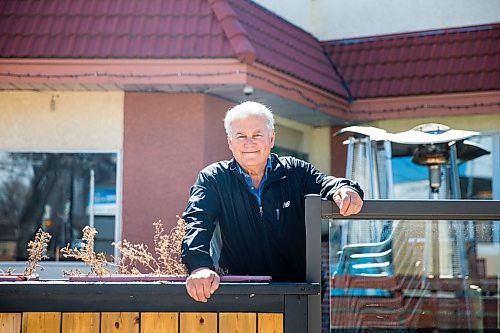 MIKAELA MACKENZIE / WINNIPEG FREE PRESS

John Kolevris, owner, poses for a portrait on the patio at Saffron's in Winnipeg on Wednesday, April 29, 2020. Patios are opening for business on Monday. For Kevin Rollason story.

Winnipeg Free Press 2020