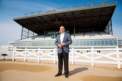 MIKE DEAL / WINNIPEG FREE PRESS
Darren Dunn, CEO of Assiniboia Downs Gaming and Event Centre, hopes to get plans to the start racing in mid-May without fans off the ground.
See Jason Bell story
200430 - Thursday, April 30, 2020.