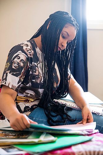 MIKAELA MACKENZIE / WINNIPEG FREE PRESS

Nyat Birhane, a grade 11 student at St. John's High School, poses for a portrait in her home in Winnipeg on Thursday, April 30, 2020. Nyat and her older sister do their schoolwork in the bedroom, where they also share a laptop. For Maggie Macintosh story.

Winnipeg Free Press 2020