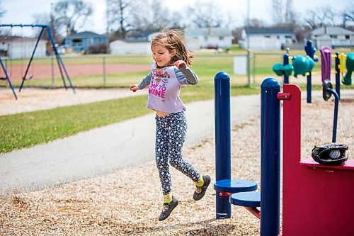 MIKAELA MACKENZIE / WINNIPEG FREE PRESS

Anni Quinn (six) plays on a newly re-opened playground at the Riverview Community Centre in Winnipeg on Monday, May 4, 2020. For JS story.

Winnipeg Free Press 2020