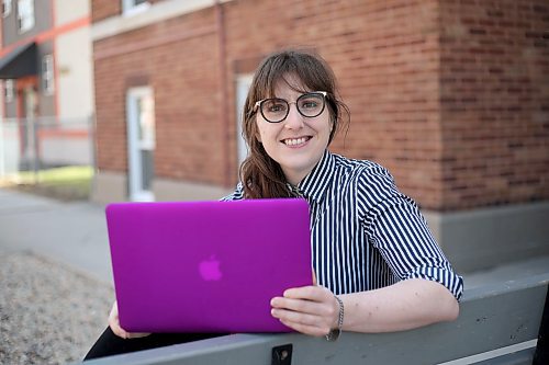 SHANNON VANRAES / WINNIPEG FREE PRESS
Hannah Foulger, photographed outside her Winnipeg apartment on May 6, 2020, hosts an online play reading series every Tuesday.