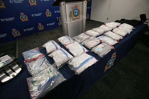 SHANNON VANRAES / WINNIPEG FREE PRESS
The Winnipeg Police Service have seized more than $2.2 million worth of methamphetamine, cocaine, ecstasy and other items. They displayed these items at police headquarters on May 6, 2020.
