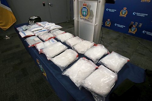 SHANNON VANRAES / WINNIPEG FREE PRESS
The Winnipeg Police Service have seized more than $2.2 million worth of methamphetamine, cocaine, ecstasy and other items. They displayed these items at police headquarters on May 6, 2020.