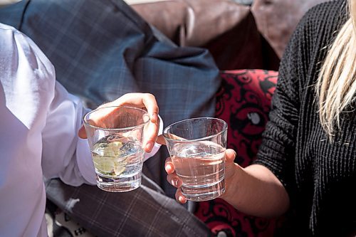 Mike Sudoma / Winnipeg Free Press
(Left to Right) Scott Jenkins and Sarah hill enjoy a drink on the patio of Browns Social House Wednesday afternoon
May 6, 2020