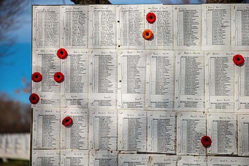 MIKAELA MACKENZIE / WINNIPEG FREE PRESS

A sign maps out the layout and names, as construction in the cemetery has left dozens of rows of graves unmarked, at Brookside Cemeterys Field of Honour in Winnipeg on Friday, May 8, 2020. For JS story.

Winnipeg Free Press 2020