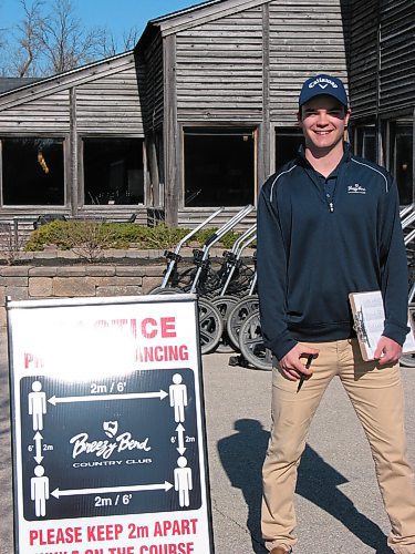 Canstar Community News May 6, 2020 - Quentin Fergusoin is one of the ambassadors at Breezy Bend Golf and Country Club in Headingley charged with greeting golfers and ensuring they are informed about social distancing and other safety precautions. (ANDREA GEARY/CANSTAR COMMUNITY NEWS)