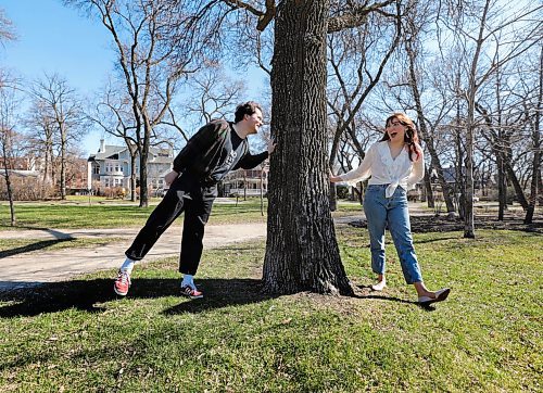 RUTH BONNEVILLE / WINNIPEG FREE PRESS

LOCAL - Social distancing couple 

Couple Riva Billows and Isaac Tate are keeping their families safe by social distancing their relationship for the time being.  

Fun portraits of them as a couple keeping their distance while hanging out in Enderton Park.

May 11, 2020